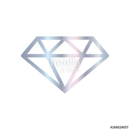 Silver Diamond Logo - Diamond icon silver on a white background. Stock image and royalty