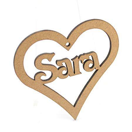 Wood Shape Logo - laser crafts HEART Wooden Shape Name, MDF 100mm, Personalised