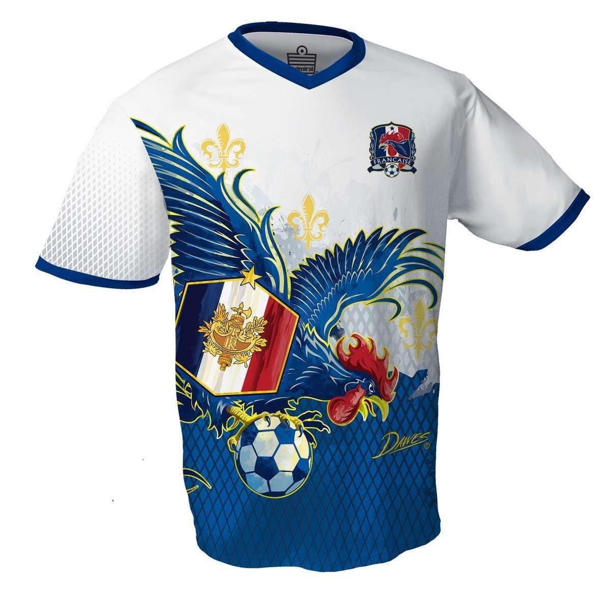 French Rooster Logo - Admiral - France National Team Jersey