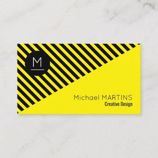 Black and Yellow ER Logo - Geometric modern style black & yellow business card | Zazzle.com