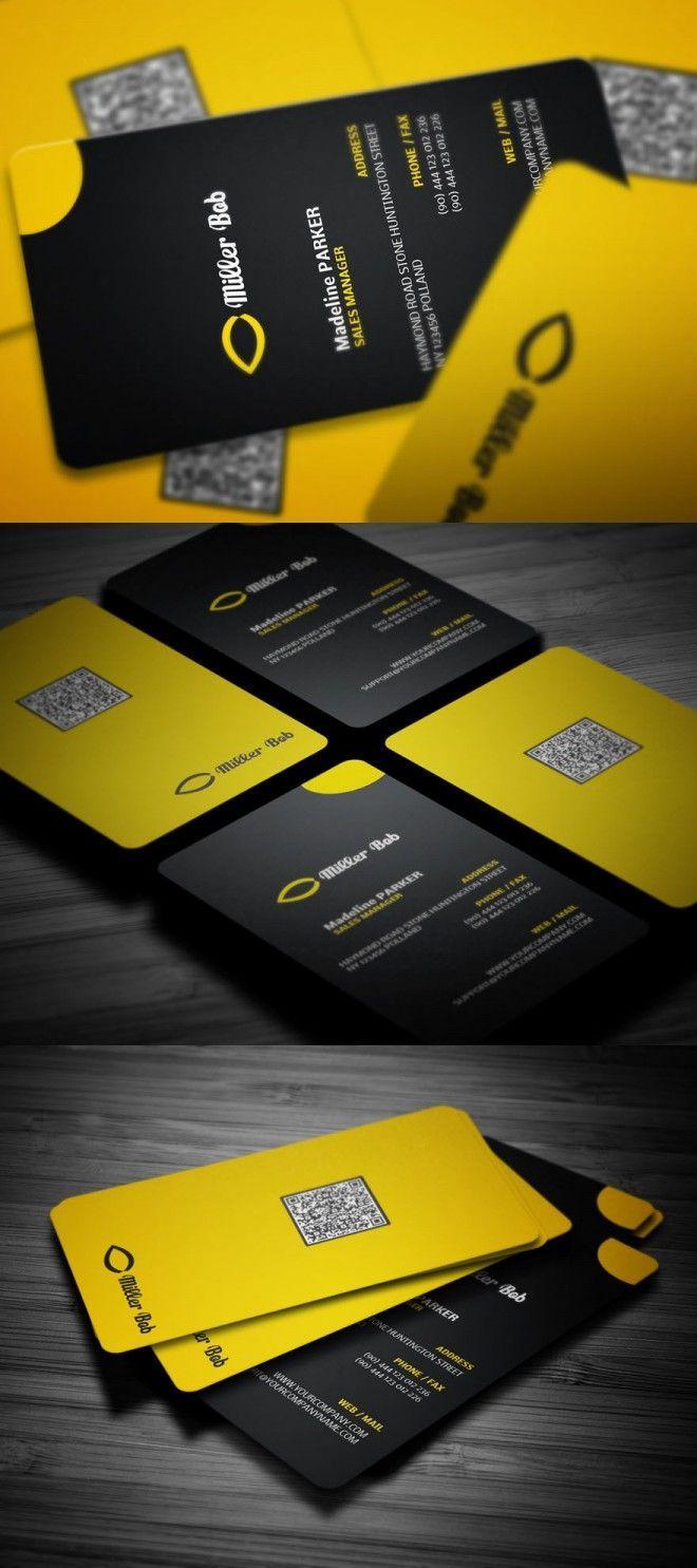 Black and Yellow ER Logo - 50 Creative Corporate Business Card Design examples - Design ...