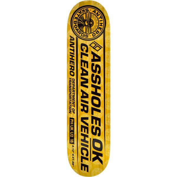 Black and Yellow ER Logo - Anti Hero Skateboards Clean Air Yellow / Black Skateboard Deck ...