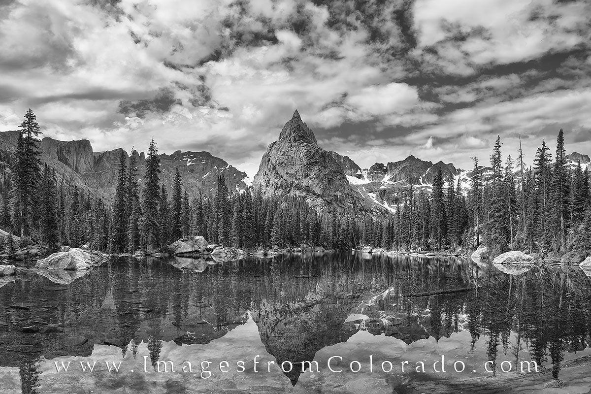 Black and White Mountain Peak Logo - Lone Eagle Peak in Black and White 3 | Images from Colorado
