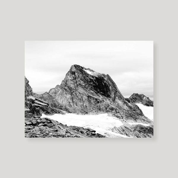 Black and White Mountain Peak Logo - Mountain Peak Art Prints, Mountain Wall Art, Black White Print | anewall