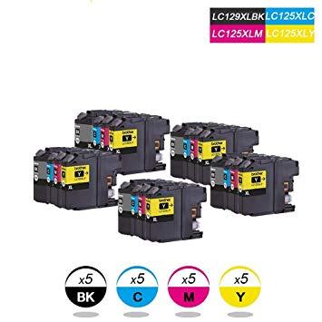 Black and Yellow ER Logo - Doree LC129XL 20-er Pack Printer Ink Cartridge for Brother MFC ...