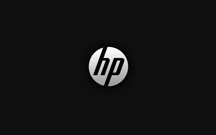 Black HP Logo - Download wallpapers HP logo, Hewlett-Packard, black background ...
