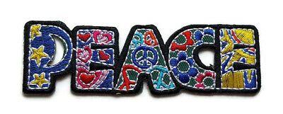 Hippie Love Logo - NEW PEACE SIGN Hippie Boho Retro Love Logo Embroidered Iron On Patch