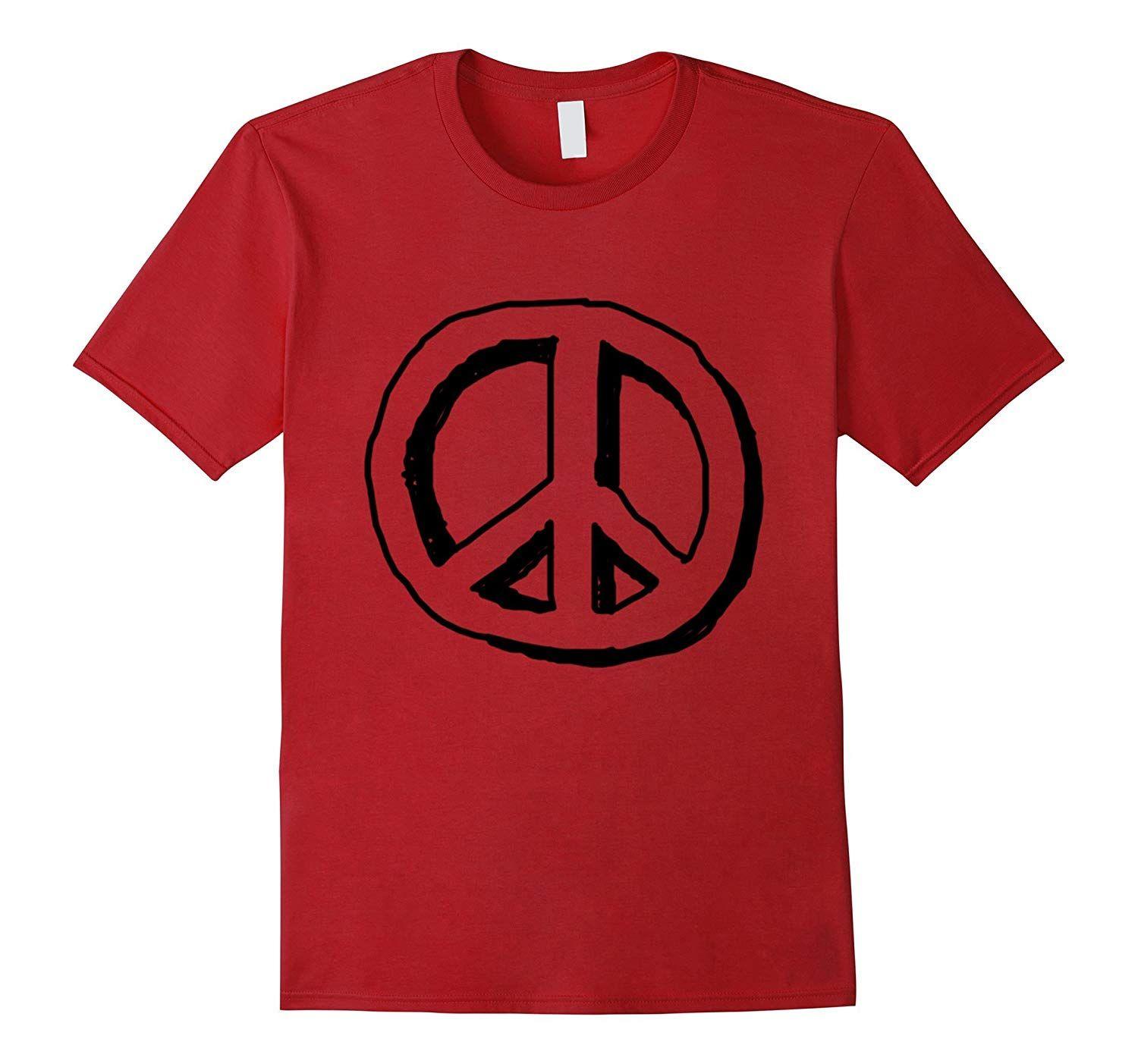 Hippie Love Logo - Peace Sign | Vintage Hippie Love & Equality Shirt-FL - Sunflowershirt