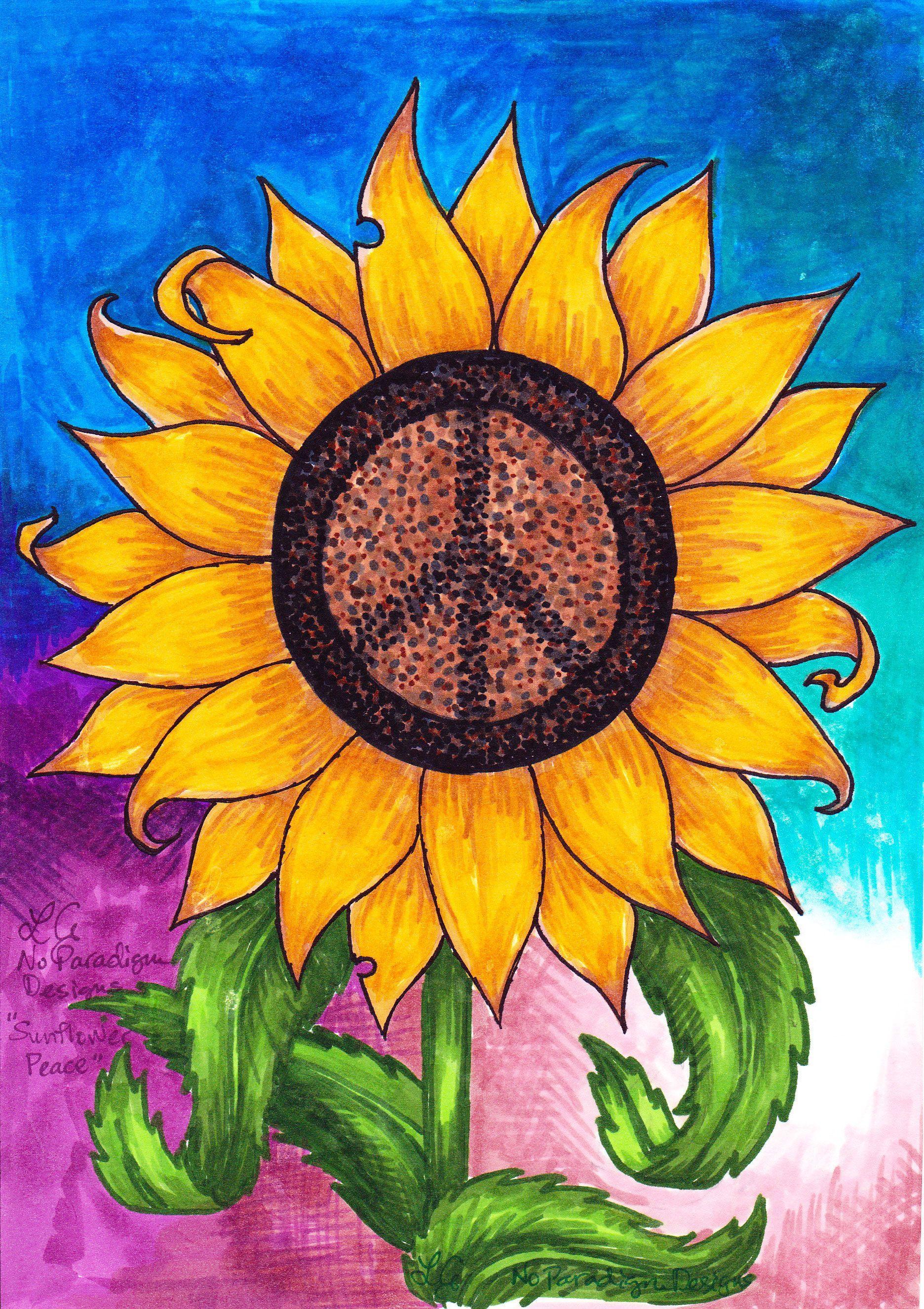 Hippie Love Logo - This sunflower peace sign is another classic No Paradigm Designs
