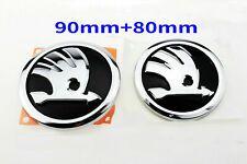 New Product Logo - Set of SKODA Boot Bonnet Front Back Emblem Badge Symbol Logo 90mm ...