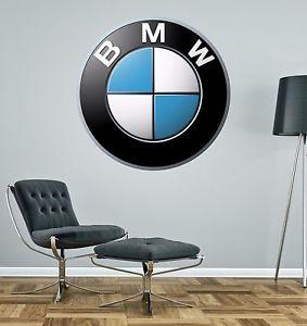 Big Car Logo - BMW BADGE Wall Decal Decor Bedroom Garage Big Wall Car Logo Sticker ...