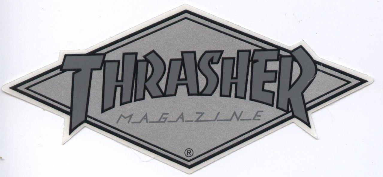 Silver Diamond Logo - Thrasher Magazine Silver Diamond Logo Skateboard Sticker Click on ...