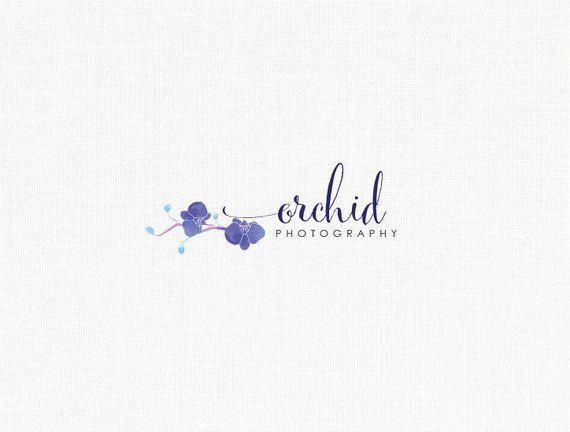 Blue Floral Logo - Blue Orchid Logo design Floral Logo Design Photography Logo | Etsy