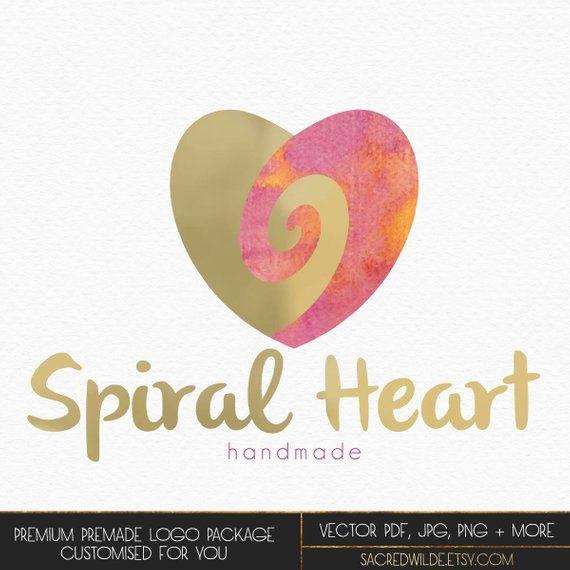 Spiral Heart Logo - Spiral Heart Logo Design Heart Logo Love Logo Wedding
