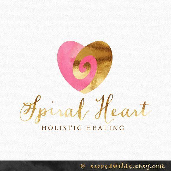 Spiral Heart Logo - Spiral Heart Logo Design Spiral Logo Pink and by SacredWilde ...