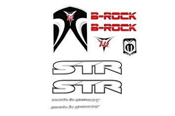 Red White and Black B Logo - Bike Sticker Decal Frame Stickarounds STR B Rock White Black Red