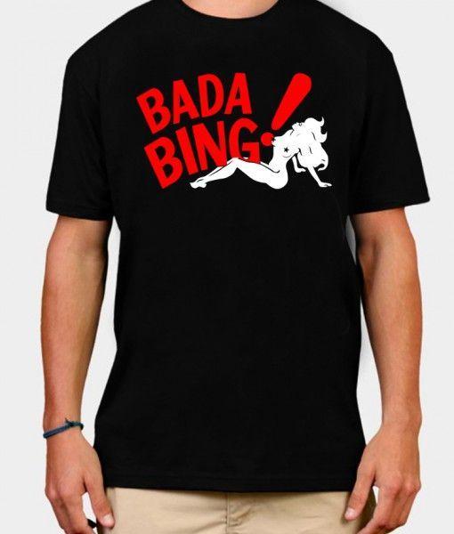Sexy Bing Logo - Cool Bada Bada Bing Playboy Graphic T-Shirt Design. Features a Bold ...