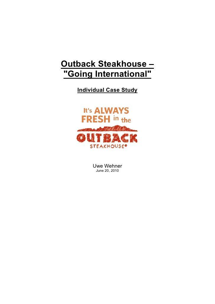 Outback Steakhouse Logo - Outback Steakhouse - Case Study