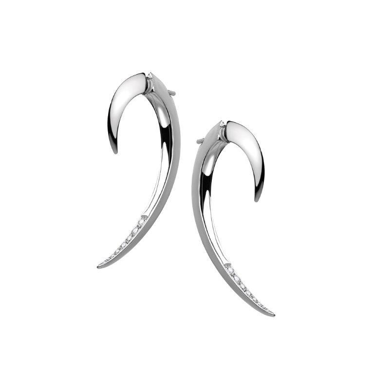 Silver Diamond Logo - Silver and Diamond Hook Earrings Size 0 – Shaun Leane