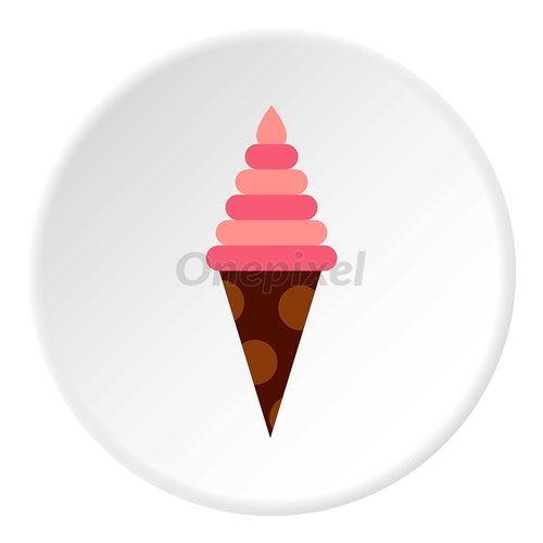 Waffle Cone Logo - Strawberry ice cream in waffle cone icon - 4017669 | Onepixel