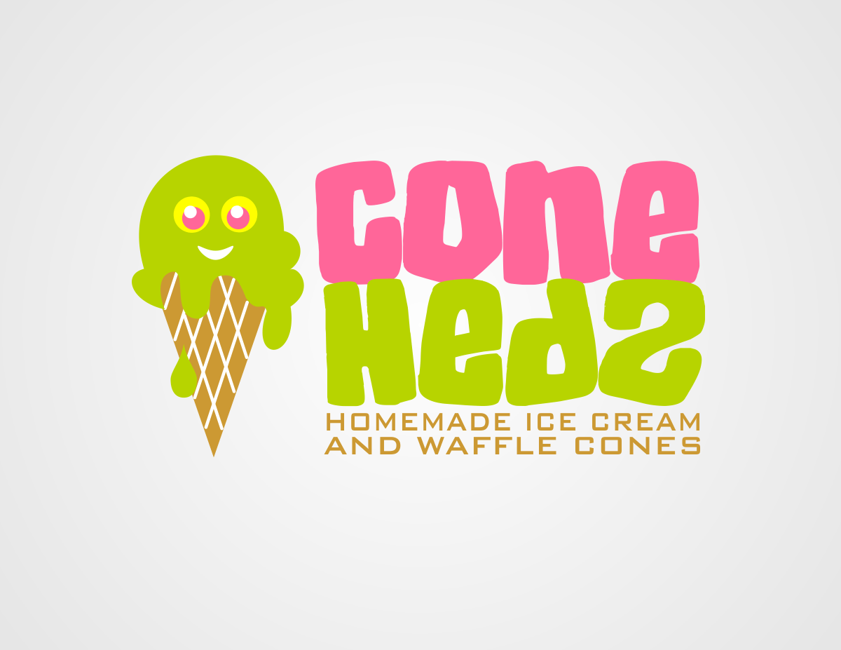 Waffle Cone Logo - Playful, Personable, Shop Logo Design for Cone Hedz (Homemade Ice ...