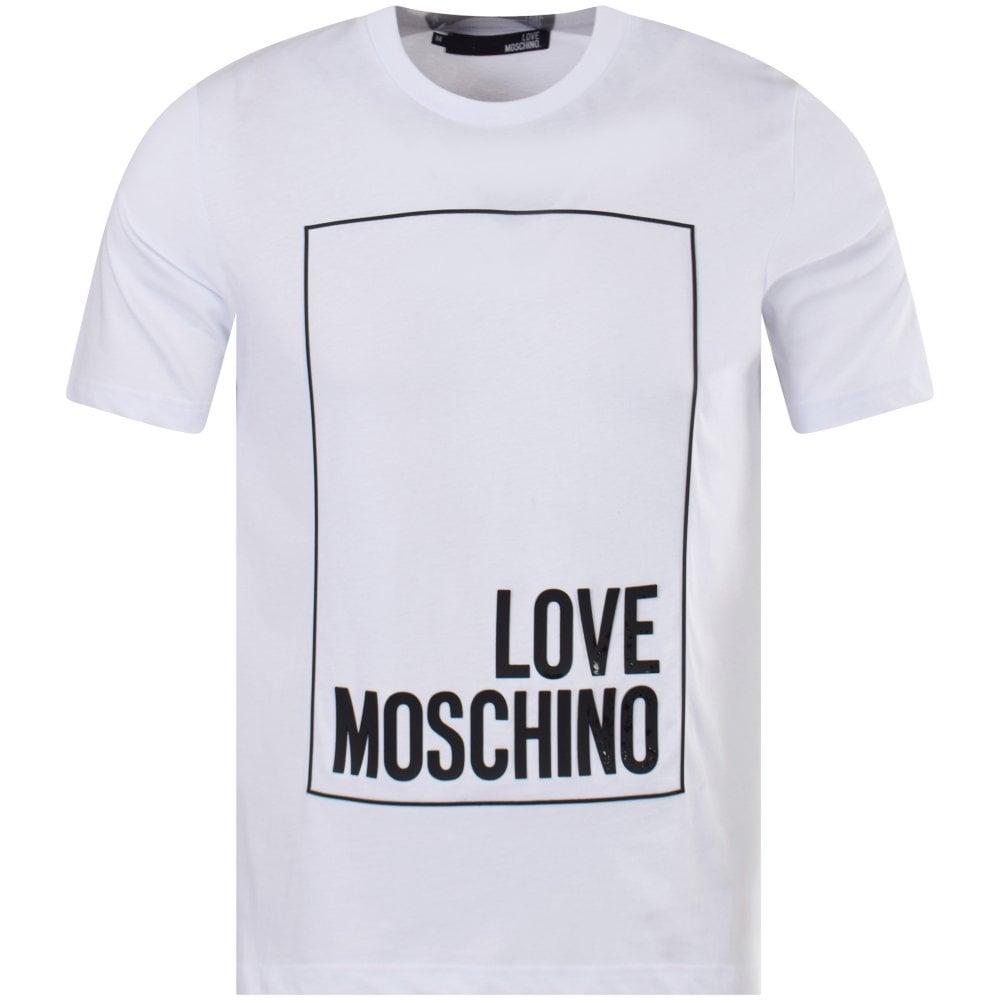 White Box Logo - LOVE MOSCHINO White Box Logo T-Shirt - Men from Brother2Brother UK