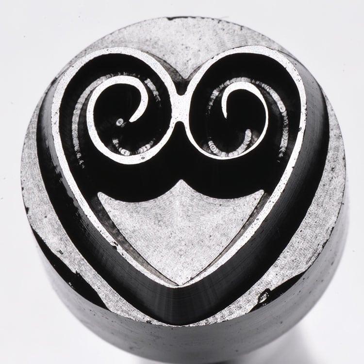 Spiral Heart Logo - Kor Tools KSm-013 1.5 cm Acrylic Stamp - Double Spiral Heart - Kor Tools