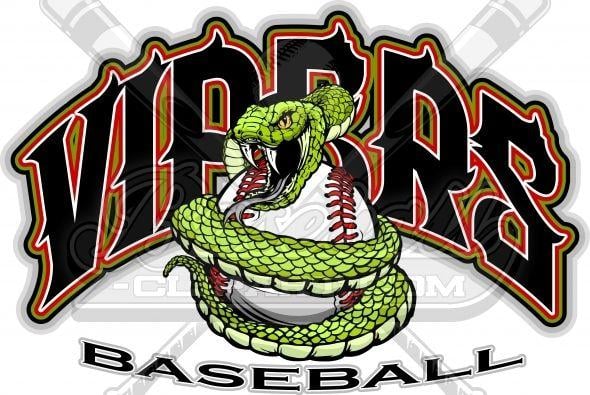 Snakes Baseball Logo - Vipers Baseball Logo Clipart Image with snake coiled around a Baseball