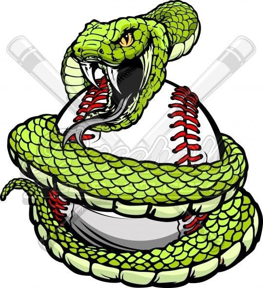 Snakes Baseball Logo - Baseball Snake Clipart Vector Clipart Image