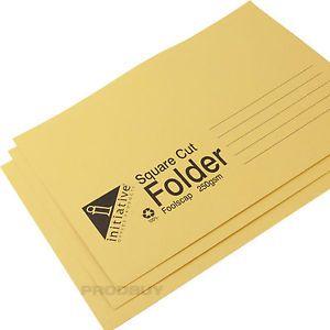 Yellow Square Logo - x Yellow Square Cut Folders 250gsm Foolscap Document Manilla A4