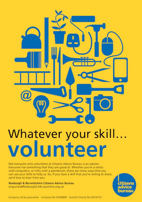 Yellow Blue Circle Company Logo - Whatever your skill… volunteer