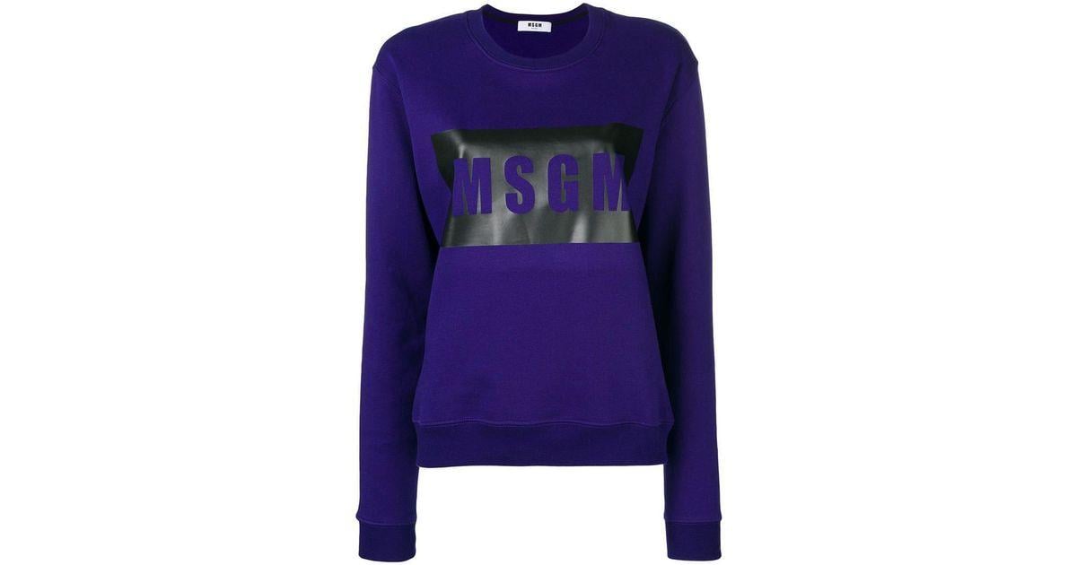 Purple Box Logo - Msgm Box Logo Sweatshirt in Purple - Lyst