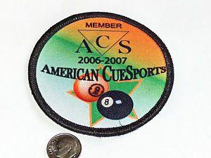 ACS Pool Logo - NEW 2006 2007 ACS 8 BALL POOL BILLIARD SEWN CUE SPORT PLAYER LEAGUE ...