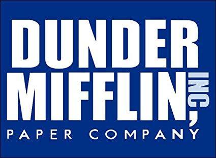 American Outdoor Company Logo - American Vinyl Blue Dunder Mifflin Paper Company Logo