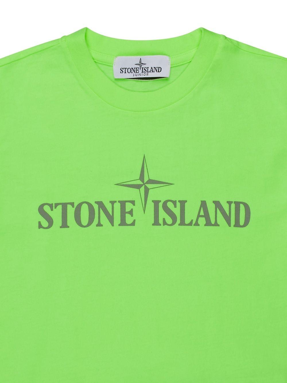 Lime Green Logo - Stone Island 21056 Lime Green T Shirt