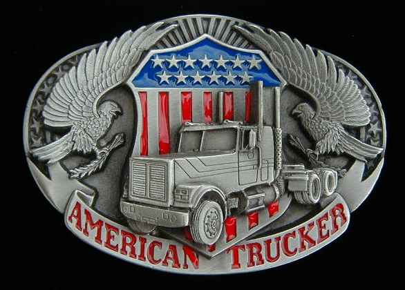 Trucker America Logo - Trucking Belt Buckles