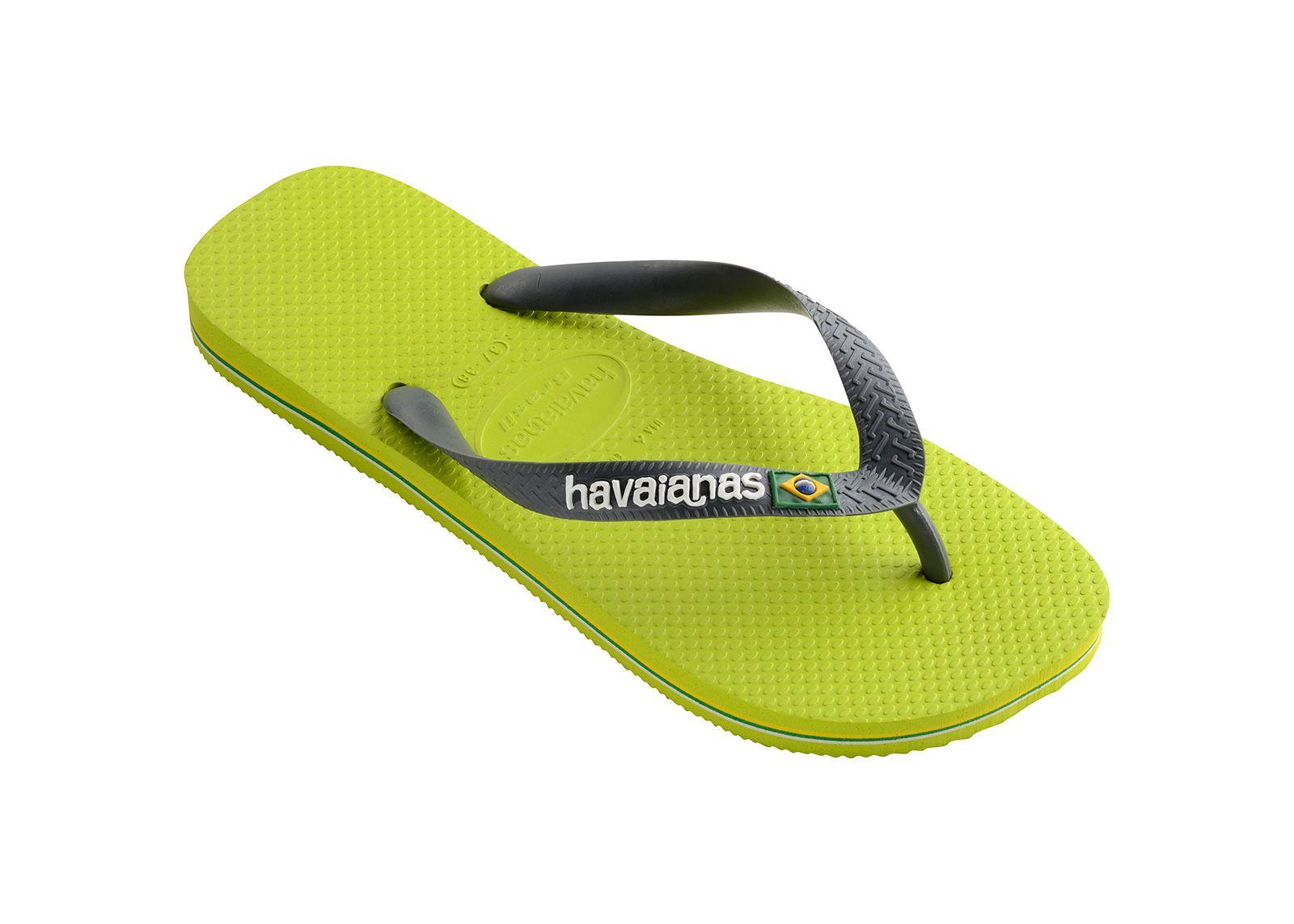 Lime Green Logo - Flip-Flops Flip-flops - Havaianas Brasil Logo Lime Green/grey