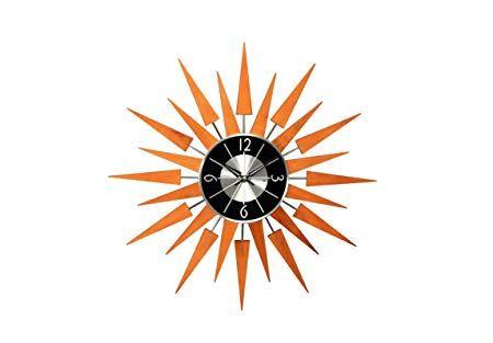 Orange Sunburst Logo - Telechron Wooden Sunburst Clock, Caramel: Amazon.co.uk: Kitchen & Home