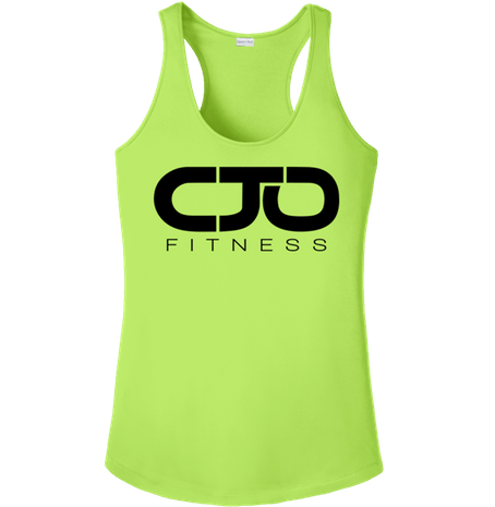 Lime Green Logo - Womens Racer Tank Top Volt Green w/ Black Logo — I AM CJO