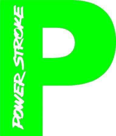 Lime Green Logo - Powerstroke P Logo ( Lime Green): Automotive