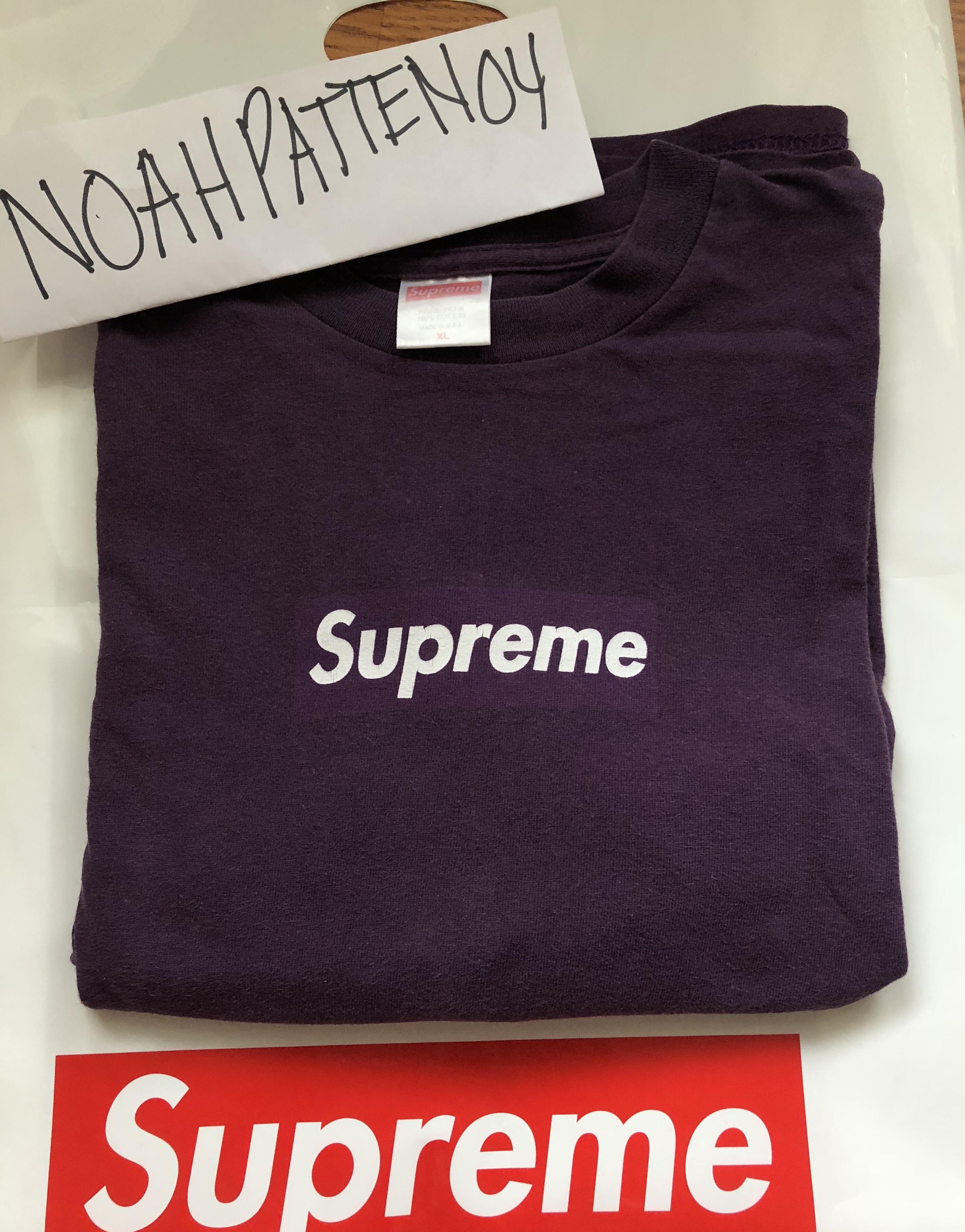 Purple Box Logo - Rare Supreme 1999 Purple on Purple Box Logo Tee : supremeclothing