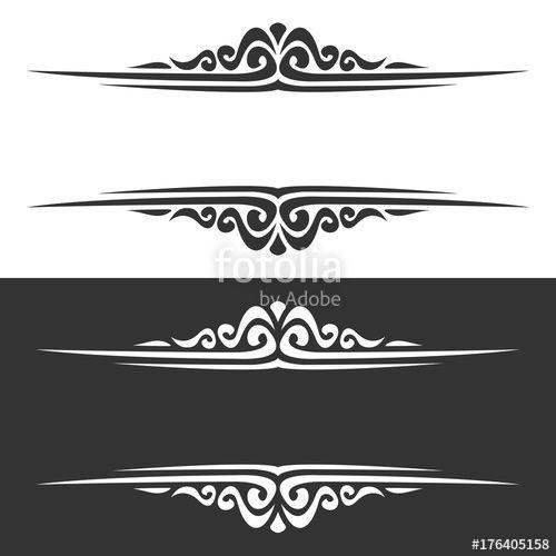 Victorian Black and White Logo - Vector monochrome borders for greeting text, black and white frames