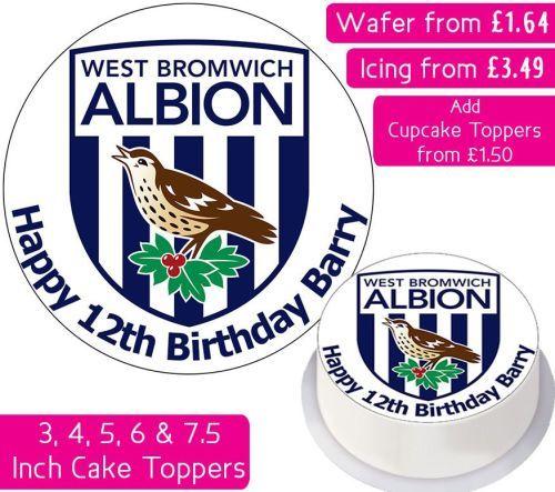 West Bromwich Albion Logo - West Bromwich Albion Football Personalised Cake Topper