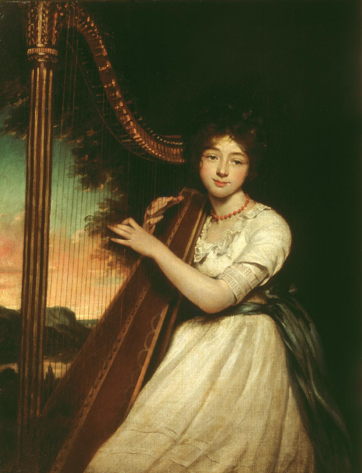 Lady as Harp Logo - A Young Lady Playing the Harp', James Northcote, ?exhibited 1814