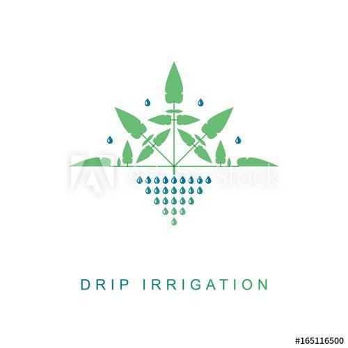 Drip Irrigation Logo - Drip irrigation system logo design template. Vector illustration