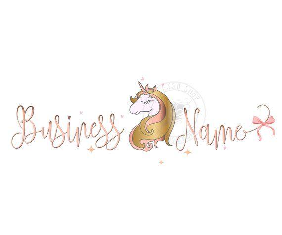 Your Clothing with Logo - Custom Logo Design Pink gold Logo unicorn Logo girls