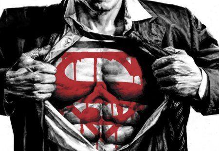 Bleeding Superman Logo - Superman Blood & Entertainment Background Wallpaper