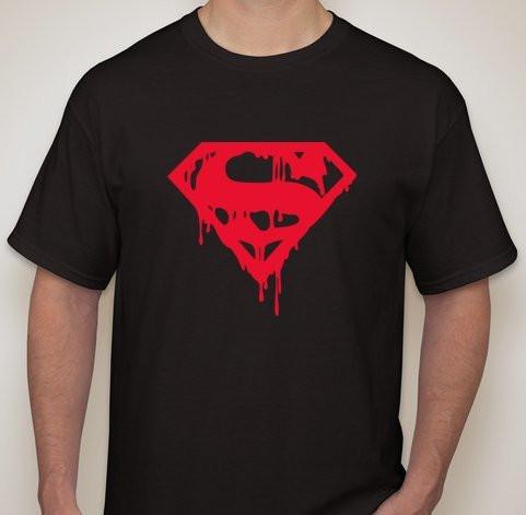 Bleeding Superman Logo - Superman Death Of Bleeding Logo T Shirt
