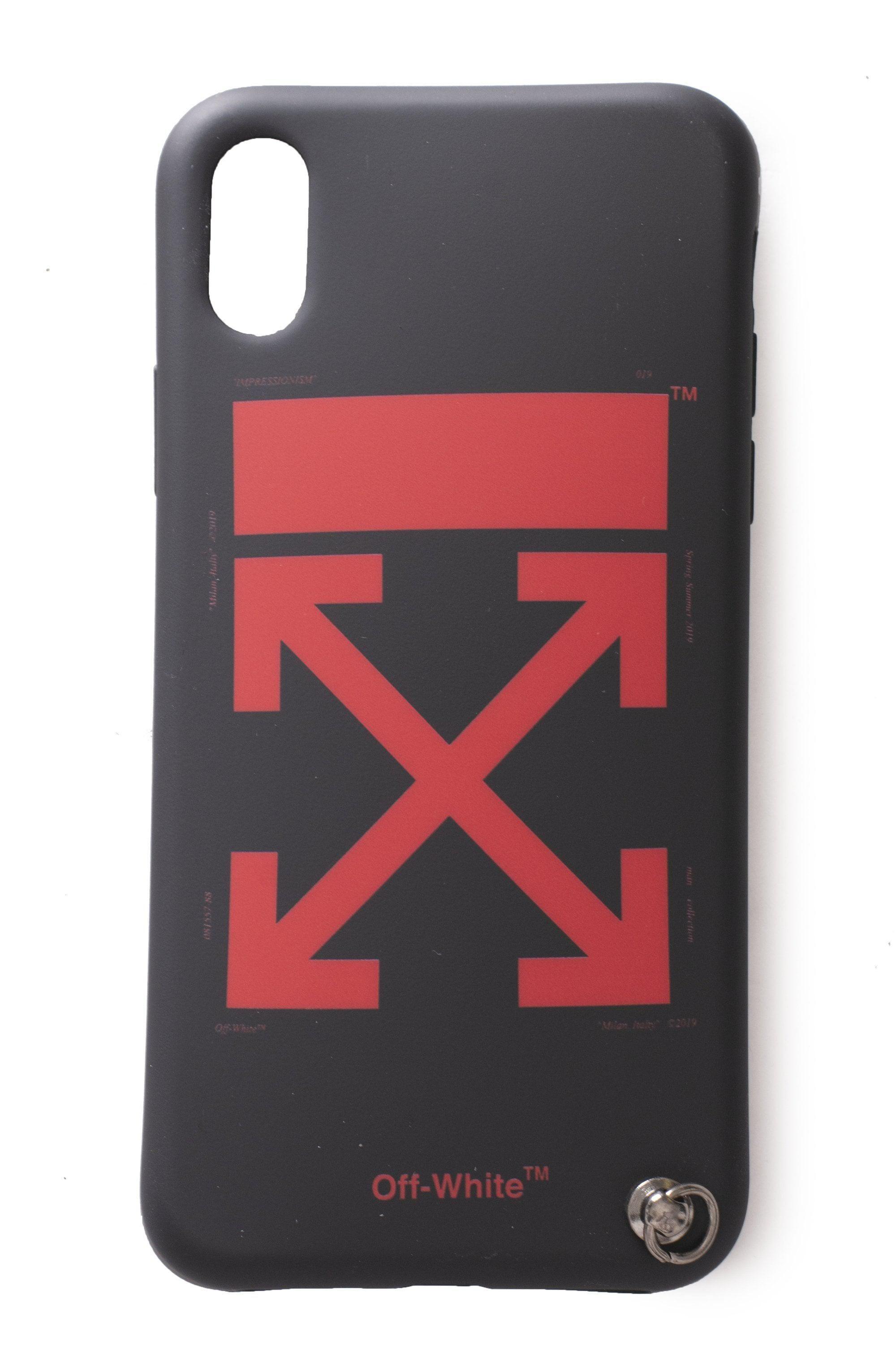 Red Circle White X Logo - Off White C O Virgil Abloh Arrow IPhone X Case In Black For Men
