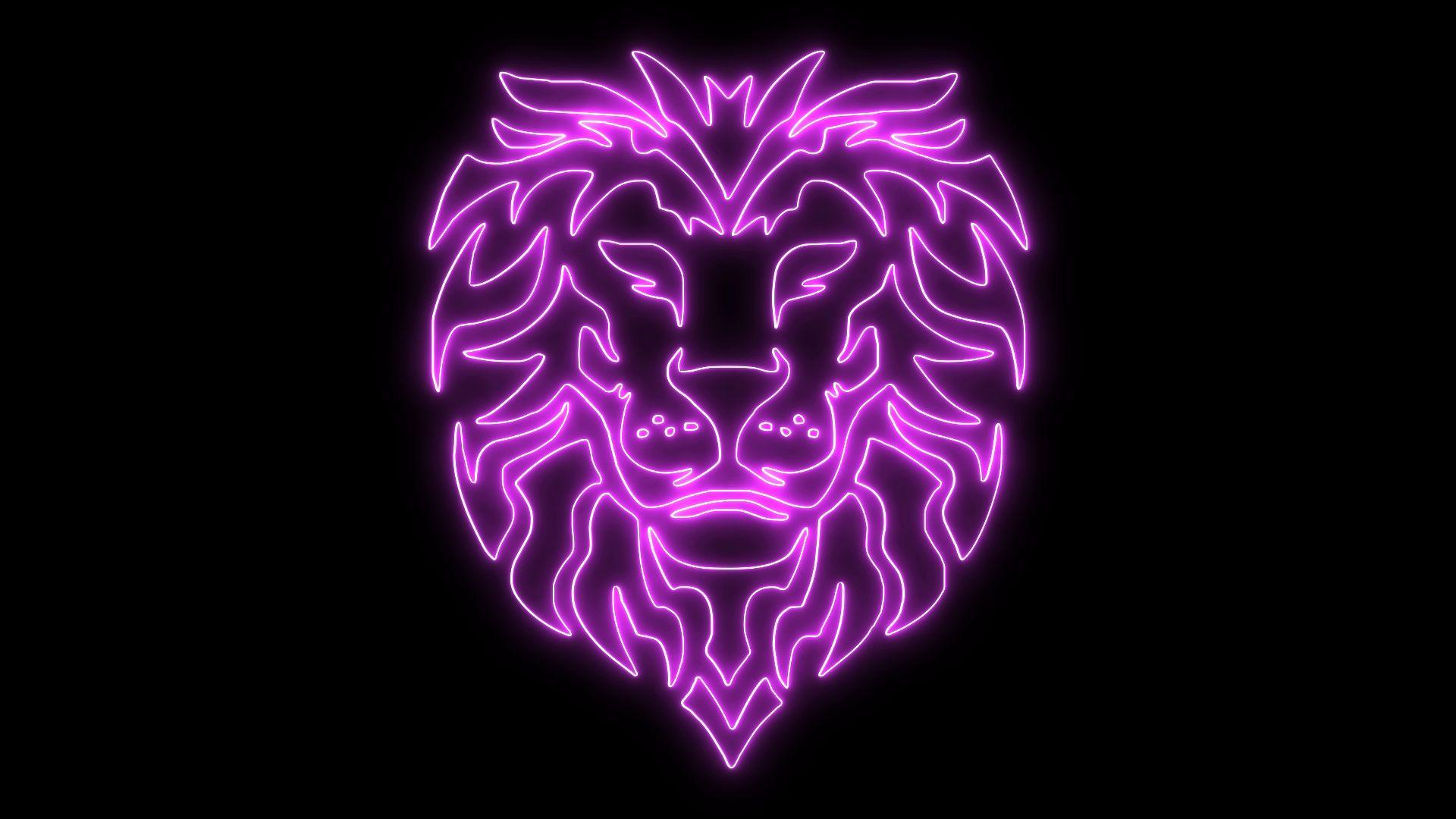 Purple Lion Logo - Purple Fuchsia Neon Lion Head Animated logo Loopable V1 ~ Footage ...